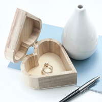 personalised Valentine's Wooden Heart Trinket Box