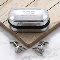personalised Ship Speed Cufflinks Gift Set