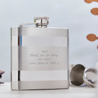 personalised 6oz Satin Lined Flask with 2 Cups