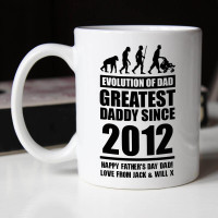 personalised Evolution of Dad Durham Mug