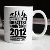 personalised Evolution of Dad Durham Mug