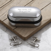 personalised Paperclip Cufflinks Gift Set