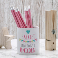 personalised Time To Be a Unicorn Pen Pot