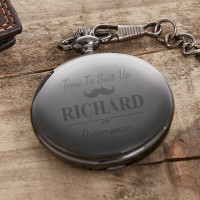 personalised Gun Metal Pocket Watch