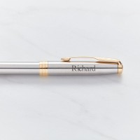 Parker Sonnet Stainless Steel With Gold Trim Ballpoint Pen 