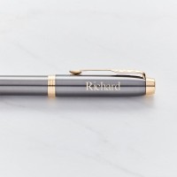 Parker IM Grey Gold Trim Fountain Pen