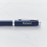 Parker IM Blue Chrome Trim Rollerball Pen
