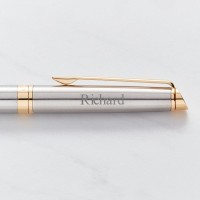 Waterman Hemisphere Stainless Steel Gold Trim Fountain Pen