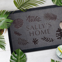 personalised leaves border doormat