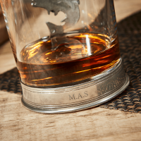 English Pewter Trout Glass Whisky Tumbler