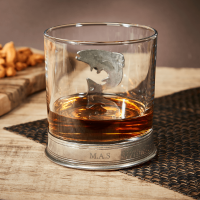 English Pewter Trout Glass Whisky Tumbler