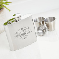 personalised 6oz Plain Flask gift Set