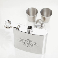 personalised 6oz Plain Flask gift Set