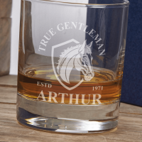 True Gentleman Horse Crest 290ml Bar Line Old Fashioned Whisky Tumbler