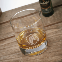 True Gentleman Horse Crest 290ml Bar Line Old Fashioned Whisky Tumbler
