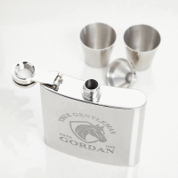 True Gentleman Horse Crest 6oz Plain Hip Flask 