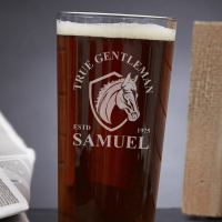 True Gentleman Horse Crest Pint Glass