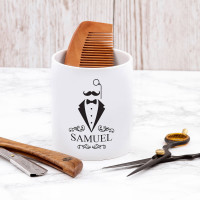personalised Wedding Tux Shaving Pot