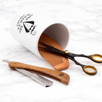 personalised Wedding Tux Shaving Pot
