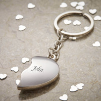 Personalised Two Hearts Keyring