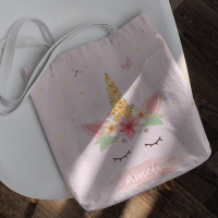 personalised Unicorn Canvas Tote Bag