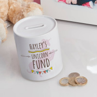 personalised Unicorn Fund Personalised Money Box