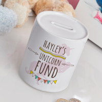 personalised Unicorn Fund Personalised Money Box