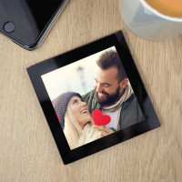personalised glass valentines photo coaster
