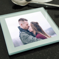 Personalised Silver Glass Photo Coaster