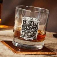 English Pewter Vintage 1975 Glass Whisky Tumbler