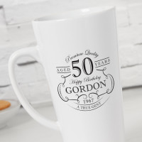 personalised Vintage Gent Tall Latte Mug