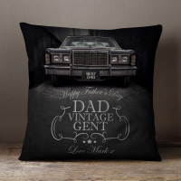 personalised Vintage Gent Cotton Cushion 18x18"