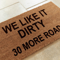 personalised we like it dirty doormat