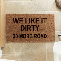 personalised we like it dirty doormat