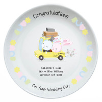 Personalised Wedding Bunnies Personalise Plate