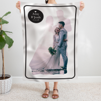 personalised Wedding Couple Silhouette Photo Blanket