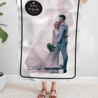 personalised Wedding Couple Silhouette Photo Blanket