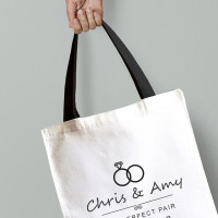 personalised Wedding Couples Tote Bag