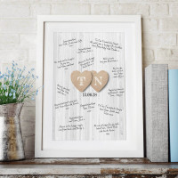 personalised Wedding Heart Initials Wall Art