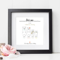 personalised Bear Family Wall Art