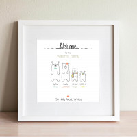 personalised Bear Family Wall Art