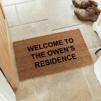 personalised welcome to coir doormat