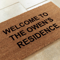 personalised welcome to coir doormat