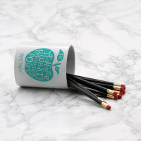 personalised teacher apple pen pot