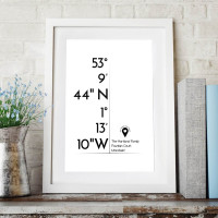 personalised Co-Ordinates Wall Art White 