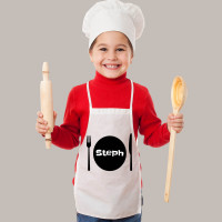 Personalised Kids White Plate Apron