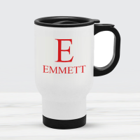 Black Inner and Handle Engraved Travel Mug