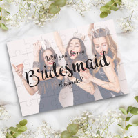 personalised Be My Bridesmaid Photo Jigsaw Puzzle