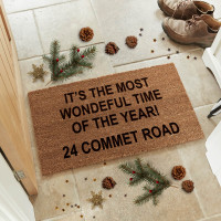 personalised Wonderful Time Of The Year Coir Doormat