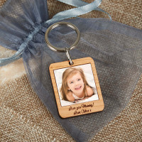 personalised wooden photo keyring